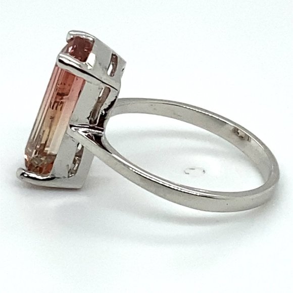 Bi Color Tourmaline 3.22ct Solid 14K White Gold Ring - Picture 7 of 7
